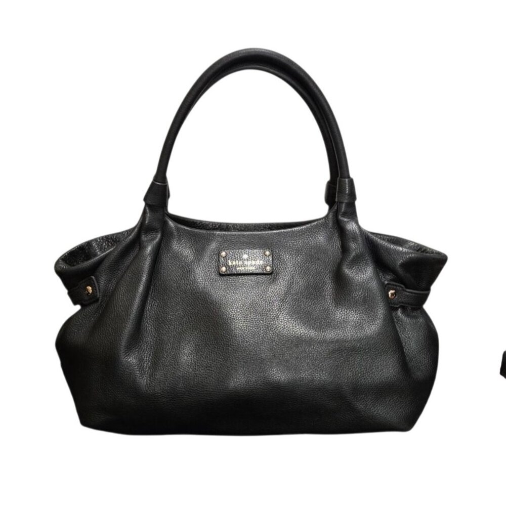 Kate Spade Berkshire Road Stevie Black Leather Satchel Shoulder Bag Classic - Picture 1 of 12